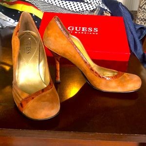 Guess size 8 brown suede heel